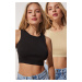 Happiness İstanbul Crew Neck Summer Crop Sweater 2-Pack Set