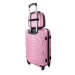 Ružová sada (taška+kufor) škrupinových kufrov &quot;Motion&quot; - veľ. L, XL