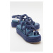 LuviShoes JUNEY Blue Women's Jeans Sandals