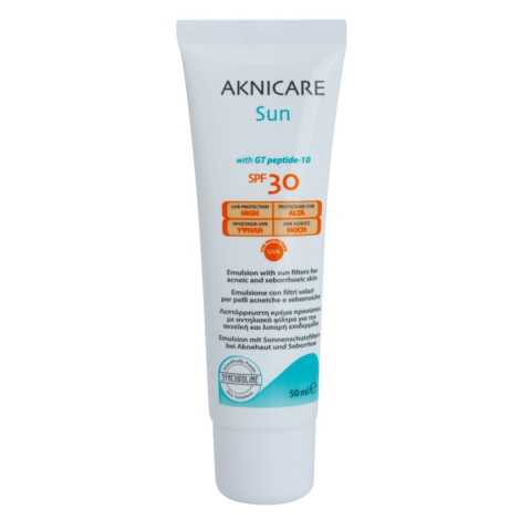 Synchroline Aknicare Sun opaľovacia emulzia na aknóznu a seboroickú pleť SPF 30