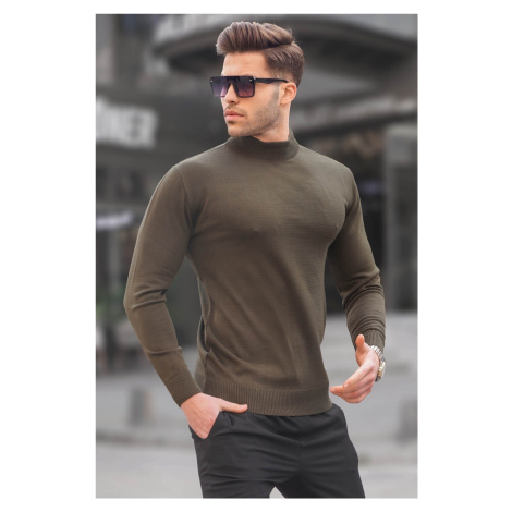 Madmext Khaki Slim Fit Half Turtleneck Men's Knitwear Sweater 6343