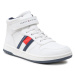 Tommy Hilfiger Sneakersy High Top Lace-Up Velcro Sneaker T3B9-32476-1351 D Biela