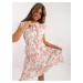 White and light pink viscose midi dress