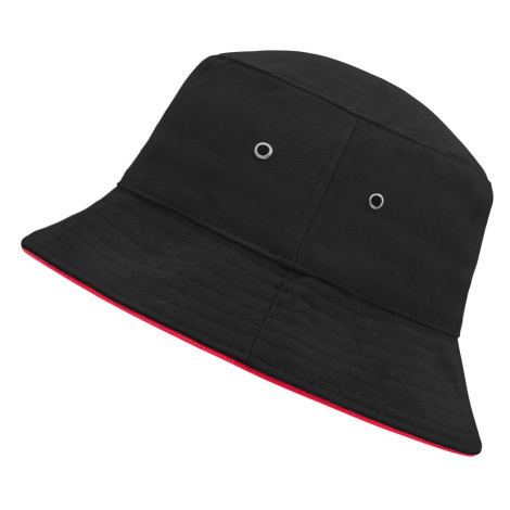 Myrtle Beach Bavlnený klobúk MB012 - Čierna / červená