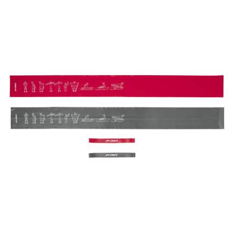 CRIVIT Fitnes pásy (sivá/červená (pevná/extra pevná záťaž))