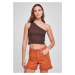 Women's cropped asymmetrical top brown