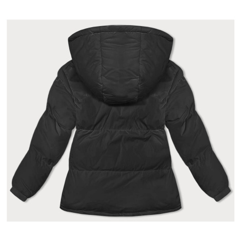 Čierna dámska zimná bunda s kapucňou (5M3169-392) J.STYLE
