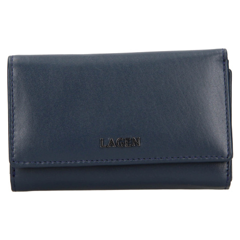 Dámska kožená peňaženka Lagen Slávka - tmavo modrá