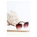 Women's UV400 sunglasses with glitter inserts - brown-gold