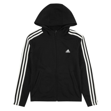 ADIDAS SPORTSWEAR Športová mikina so zipsom 'Essentials'  čierna / biela