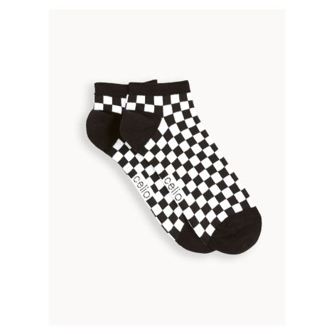 Čierne pánske kockované ponožky Celio Difundam