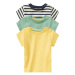 lupilu® Detské bavlnené tričko pre bábätká BIO, 3 kusy (pruhy/zelená/žltá)