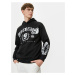 Koton Printed Back Sweatshirt Hooded Skull Theme Relaxed Fit