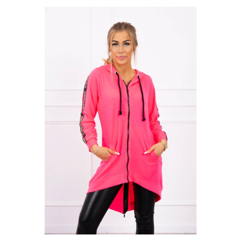 Sweatshirt with back zip pink neon