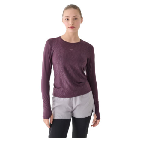 Dámske tréningové tričko s dlhým rukávom 4F LONGSLEEVE FNK-WAW24TFLOF249-50S-DARK VIOLET