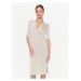 Calvin Klein Úpletové šaty Lyocell Blend Polo Dress Ss K20K205619 Béžová Regular Fit