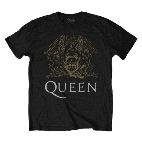 Queen Tričko Crest Unisex Black