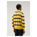 Sveter Woolrich Striped Knitted Polo Sweater Žltá