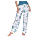 Biele vzorované bambusové pyžamové nohavice SPO4337