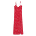 Bershka Letné šaty  červená / biela