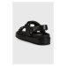 Kožené sandále Tory Burch Kira Sport dámske, čierna farba, 144328-001