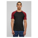 Raglan contrasting t-shirt blk/burgundy