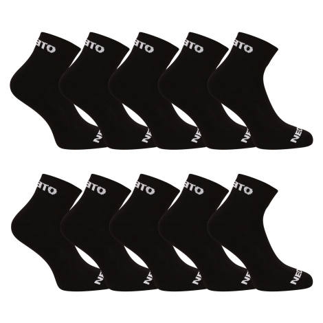 10PACK ponožky Nedeto členkové čierne (10NDTPK001-brand)