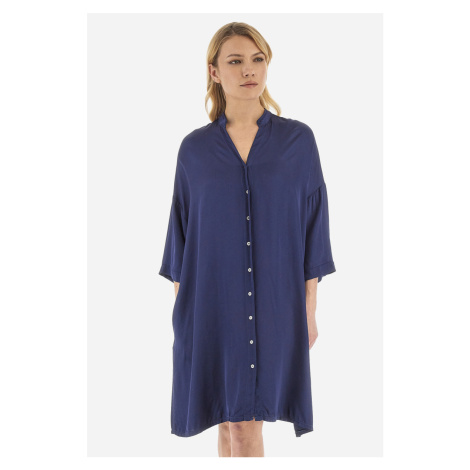 Blúzka La Martina Woman Shirt 3/4 Sleeve Heavy S Modrá