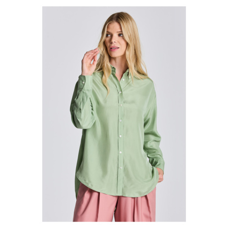 KOŠEĽA GANT RELAXED SILK SHIRT EUCALYPTUS GREEN