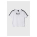 Detské bavlnené tričko EA7 Emporio Armani biela farba, s potlačou