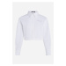 Košeľa Karl Lagerfeld Crop Poplin Shirt White