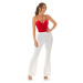 Sexi top Koucla Velvet Look s detailmi stuhy white Einheitsgroesse