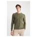 DEFACTO Standard Fit Regular Cut Crew Neck Textured Knit Sweater