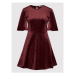 NA-KD Každodenné šaty Velvet 1100-004520-0212-581 Bordová Regular Fit