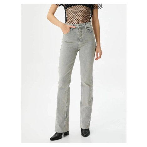 Koton Worn Lightweight Flare Jeans Slim Fit Standard Waist Cotton Pocket - Victoria Slim Jea