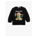 Koton Christmas Theme Teddy Bear Printed Sweatshirt Long Sleeve Raised