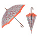 PERLETTI Time, Dámsky palicový dáždnik / oranžový lem, 26242