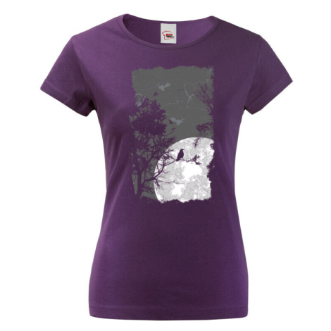 Dámské tričko s potlačou lesa a tmy - tričko pre nadšencov prírody