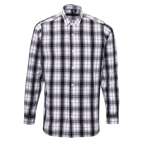 Premier Workwear Pánska bavlnená košeľa s dlhým rukávom PR254 Black