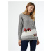 Šedý sveter s vianočným motívom Dorothy Perkins