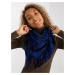 Cobalt black fringed scarf