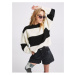 LC Waikiki Crew Neck Color Block Long Sleeve Oversize Women's Knitwear Sweater