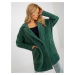 Dark green loose alpaca coat with pockets