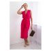 Jumpsuit with a tie at the waist with fuchsia straps