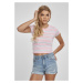 Women's Stripe Cropped T-Shirt Girls' Pink/Ocean Blue