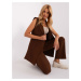 Dark brown, elegant women's set with vest