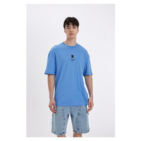 DEFACTO Comfort Regular Fit Relaxed Pattern Crew Neck Printed Short Sleeve T-Shirt