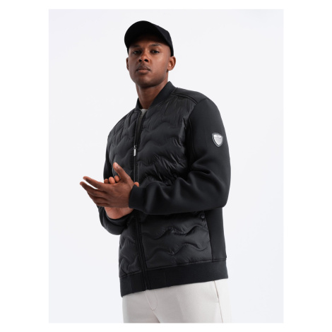 Ombre Men's quilted bomber jacket - black