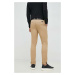 Nohavice Calvin Klein pánske, béžová farba, priliehavé, K10K110979