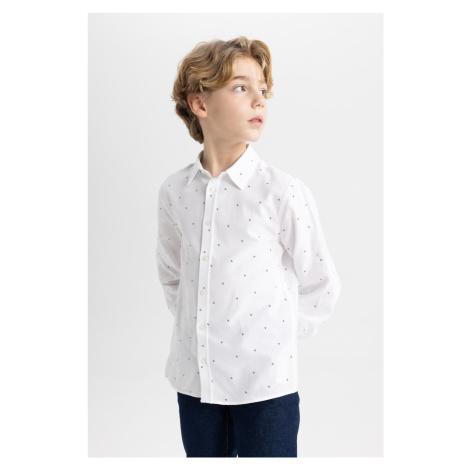 DEFACTO Boy's Polo Neck Oxford Long Sleeve Shirt